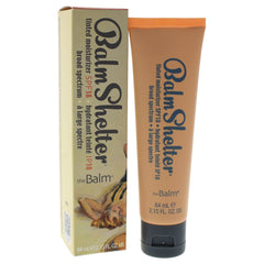 thebalm BalmShelter Dark tinted moisturizer with SPF 18 offers light coverage and sun protection.