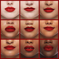 theBalm Meet Matt(e) Hughes lipstick applicator closeup demonstrates smooth application and matte finish.