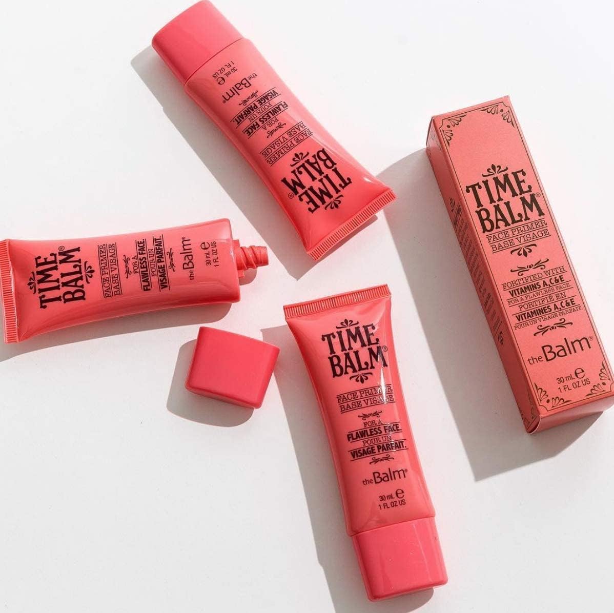 theBalm TimeBalm Face Primer allantoin and bioflavonoid detail, soothing for calm skin