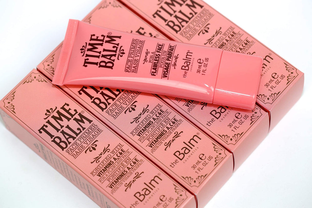 theBalm TimeBalm Face Primer under makeup shot, creates a smooth, even base