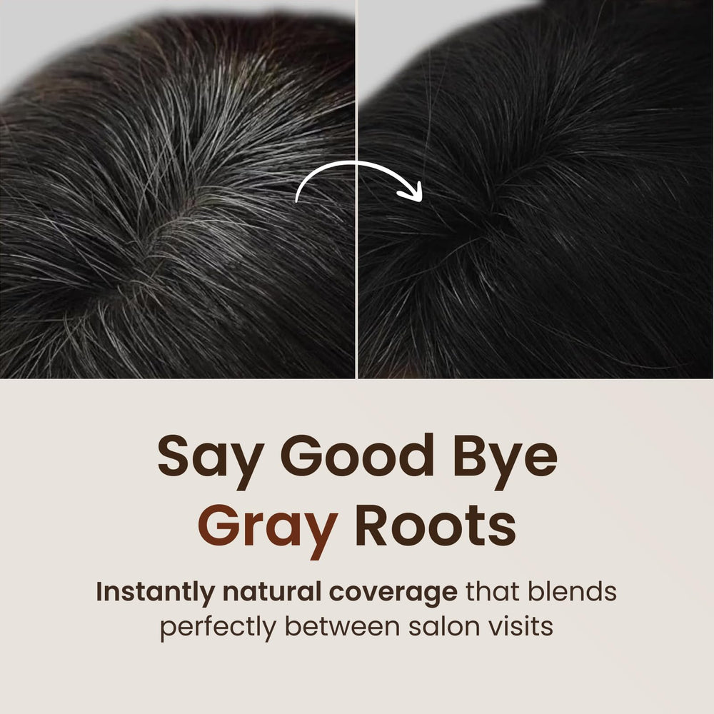 The Face Shop dark brown color match blends seamlessly with existing hair color.