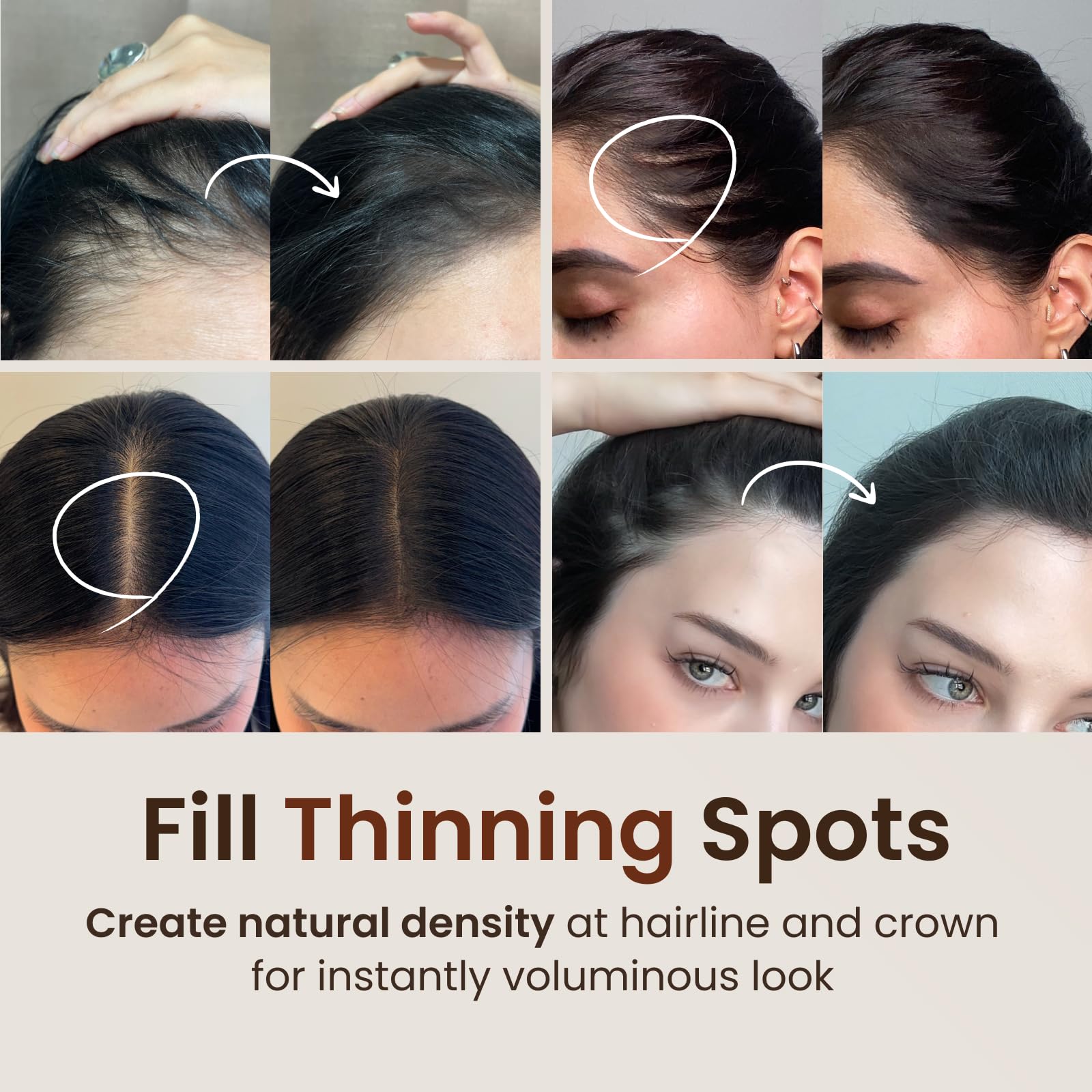 The Face Shop hairline-undercover powder conceals thinning areas naturally.