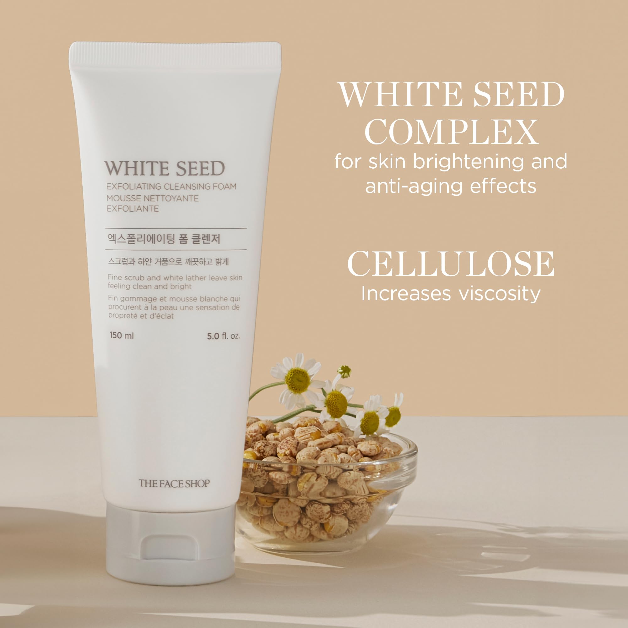 The Face Shop White Seed ingredient list on label emphasizes natural extracts