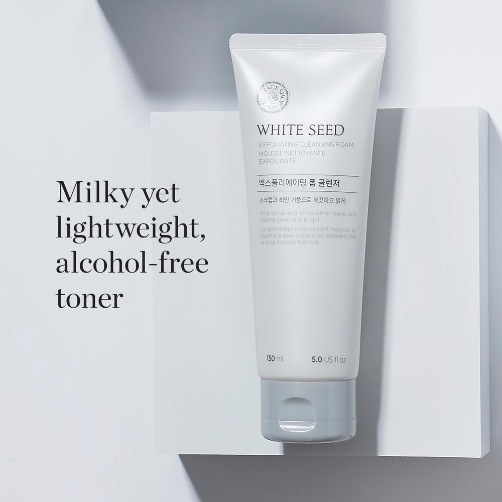 The Face Shop foam swirl on skin suggests gentle cleansing with brightening potential