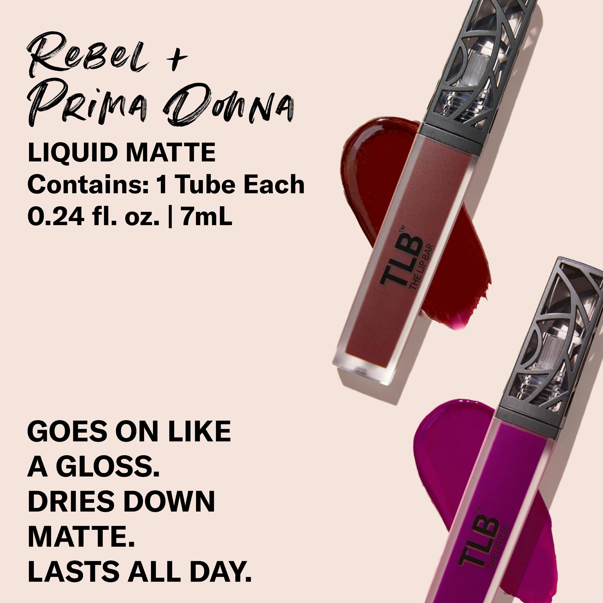 The Lip Bar Prima Donna liquid matte mini swatch in vibrant fuchsia purple.