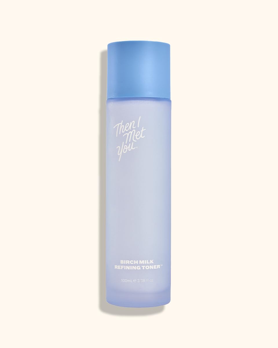 Then I Met You birch milk toner pump-dispense demonstrates easy, controlled application.