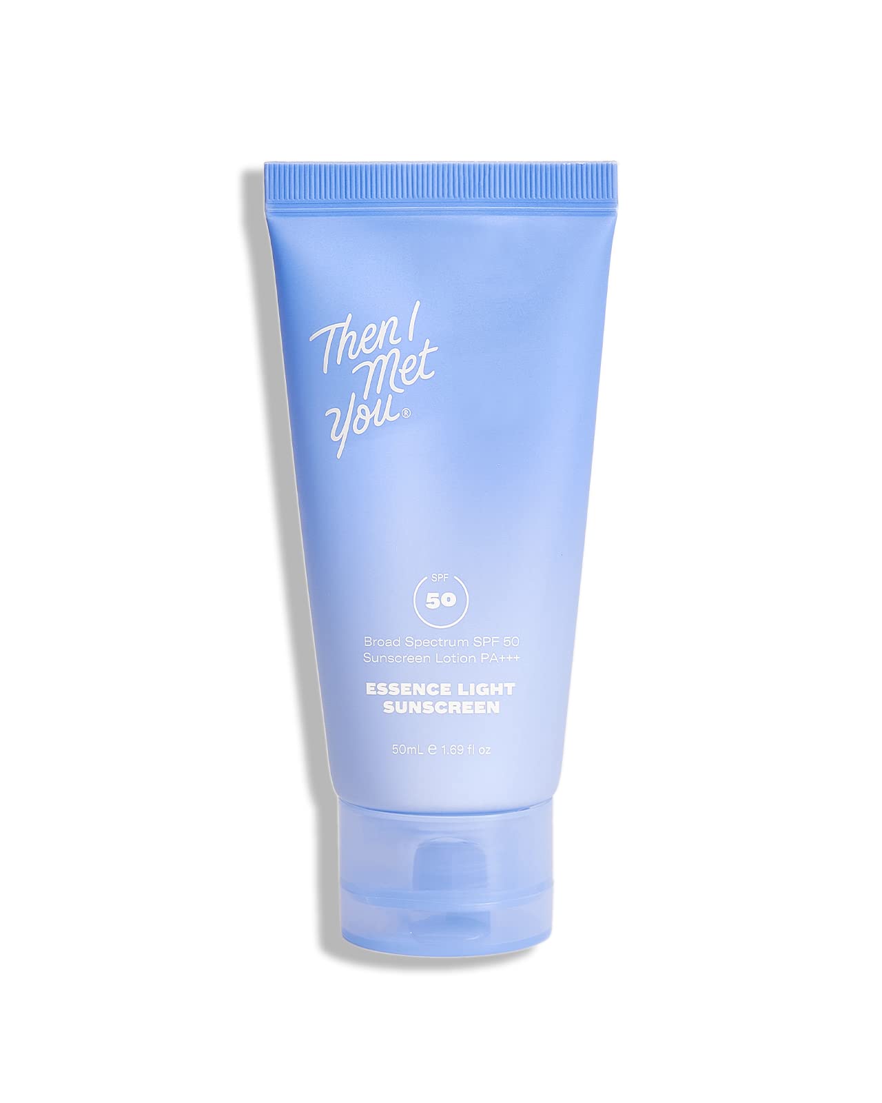 Then I Met You Essence Light Sunscreen bottle front view showcasing sleek packaging