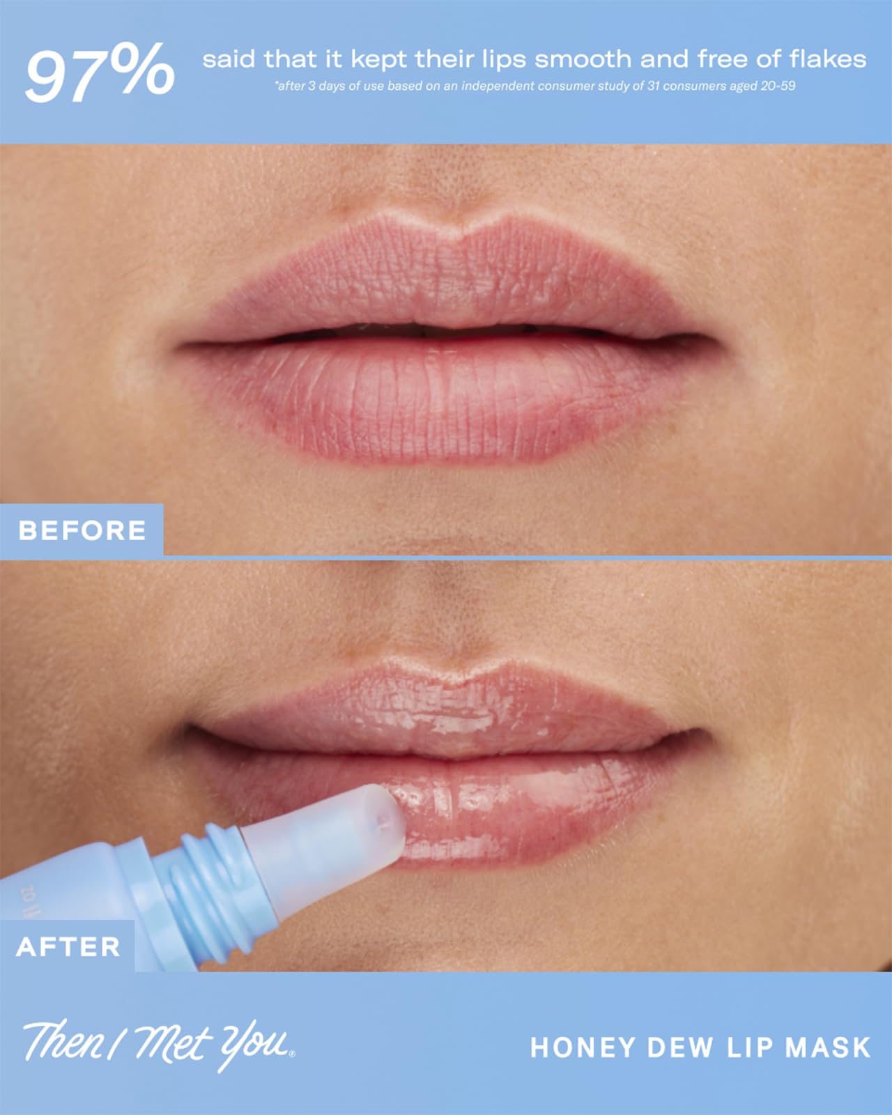 Then I Met You Honey Dew Lip Mask glossy texture for daily lip care.