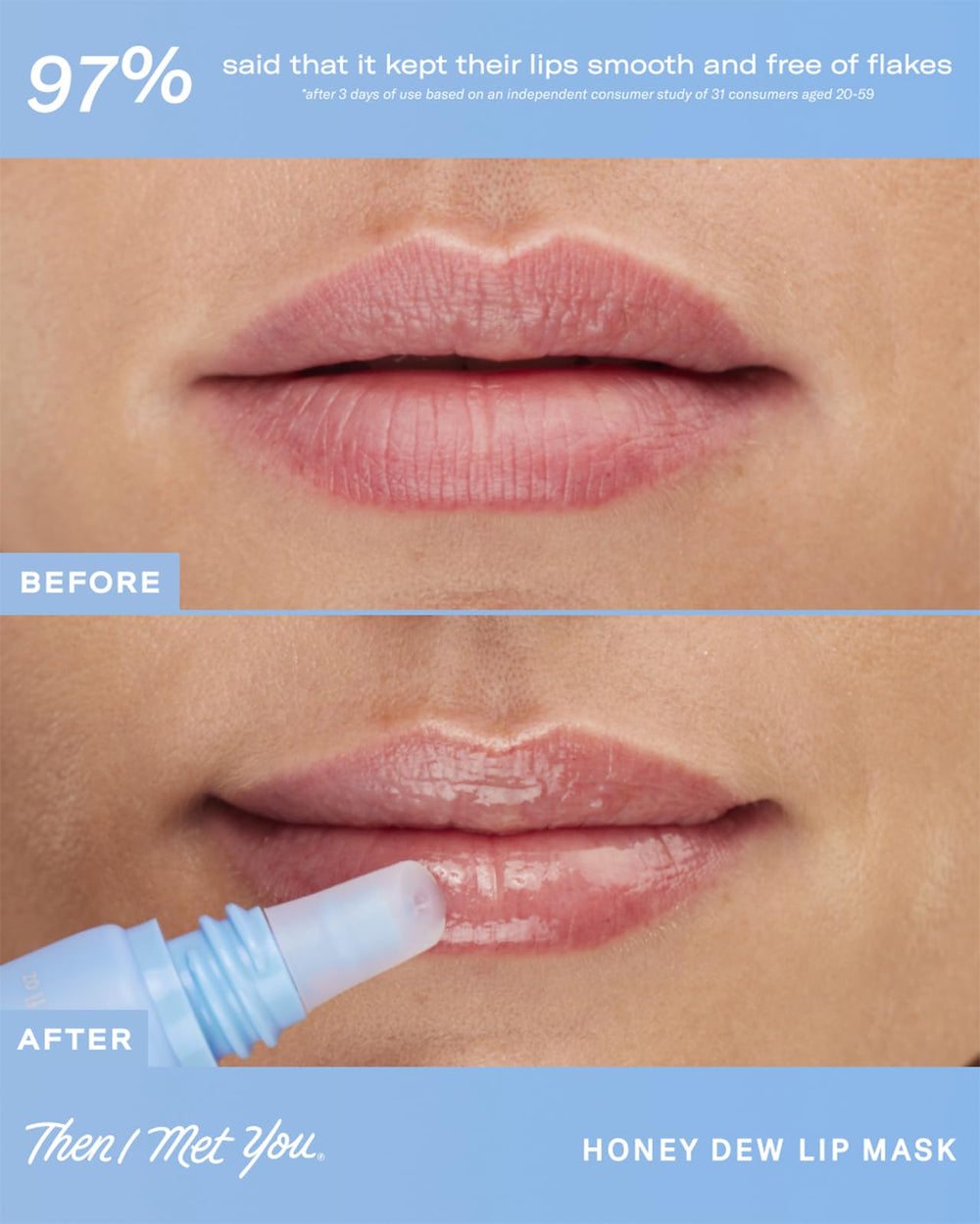 Then I Met You Honey Dew Lip Mask glossy texture for daily lip care.