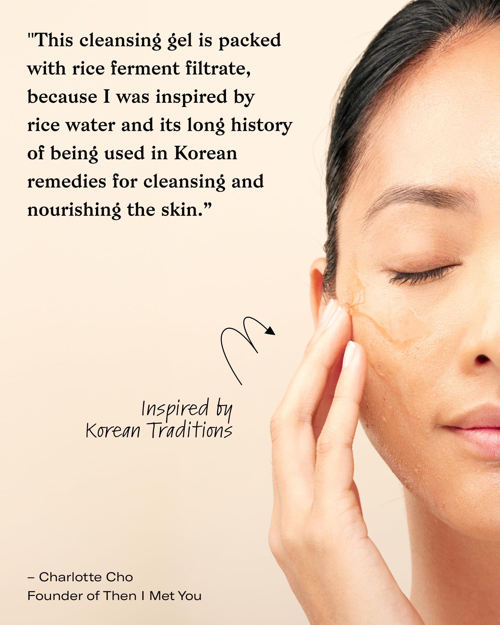 Then I Met You Soothing Tea Cleansing Gel fragrance-free formula on skin