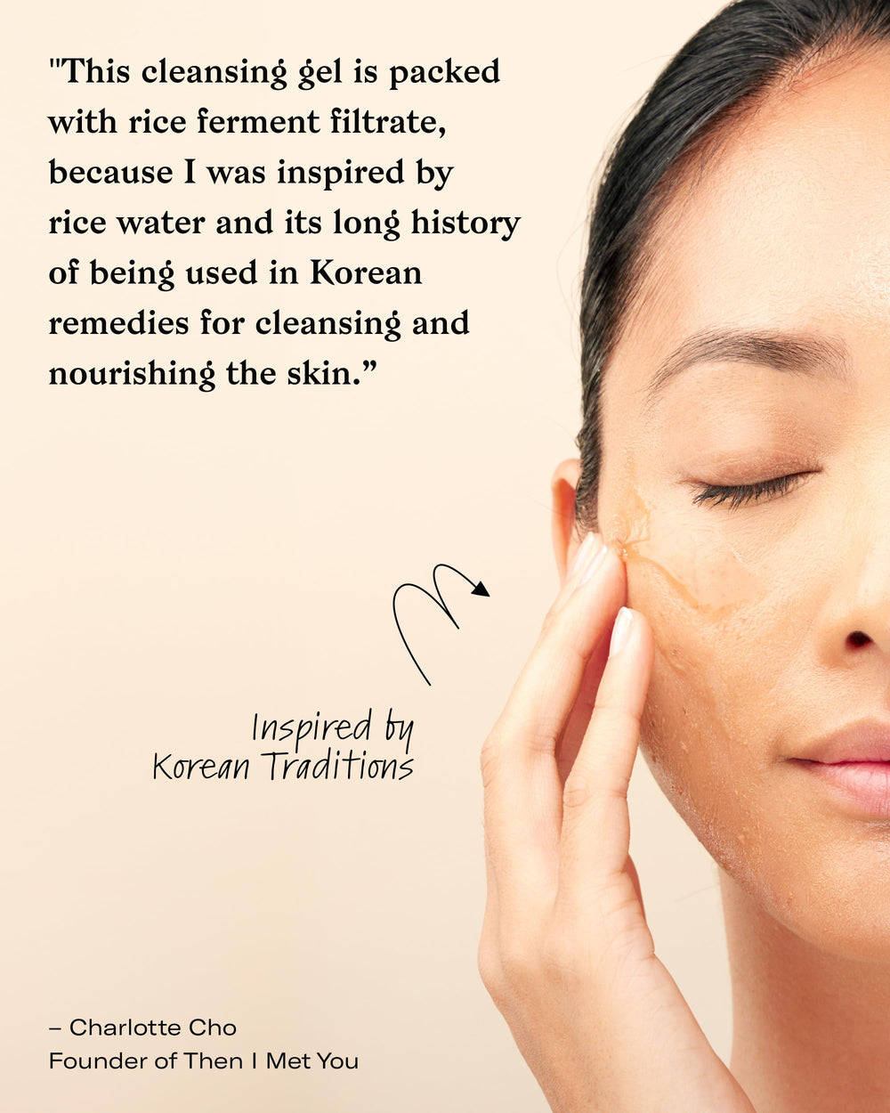 Then I Met You Soothing Tea Cleansing Gel fragrance-free formula on skin