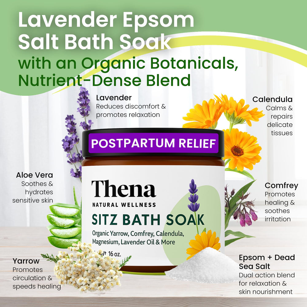 THENA Natural Wellness lavender aroma enhances relaxation during soak
