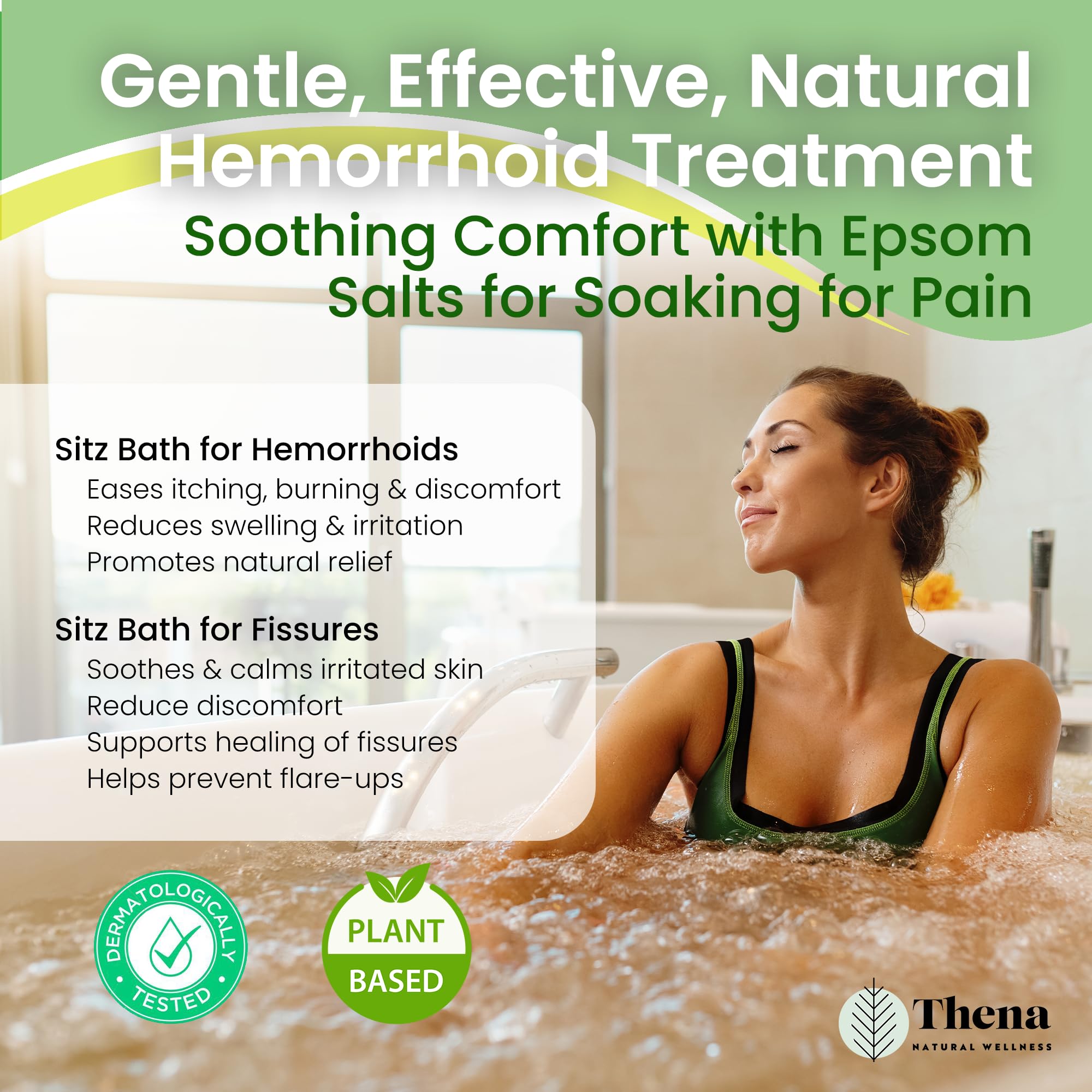 THENA Natural Wellness mom using sitz bath during toilet routine for comfort
