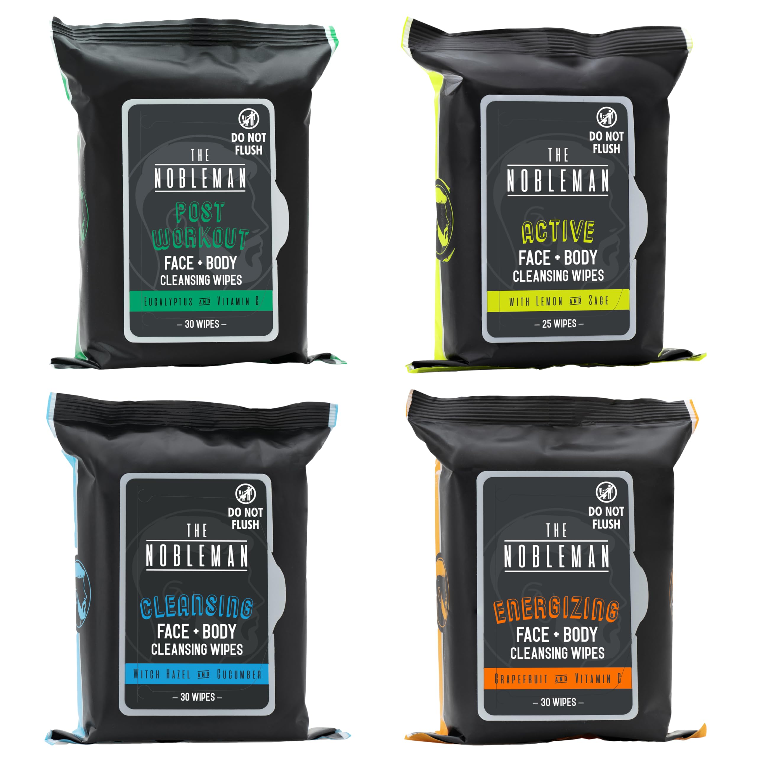 The Nobleman aloe infused cleansing wipes pack shot for quick post workout refresh