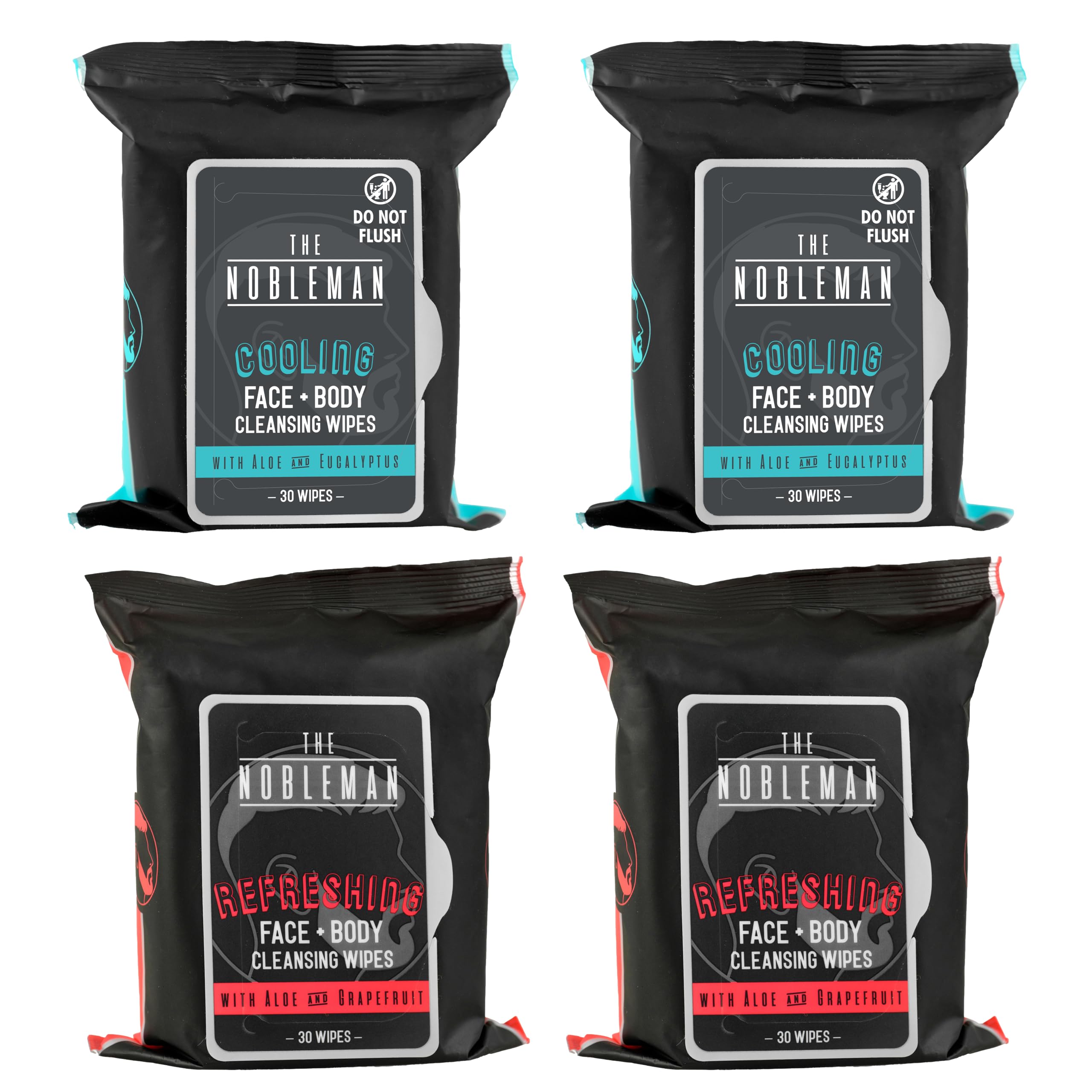 The Nobleman cooling wipes front package offers instant skin refreshment.