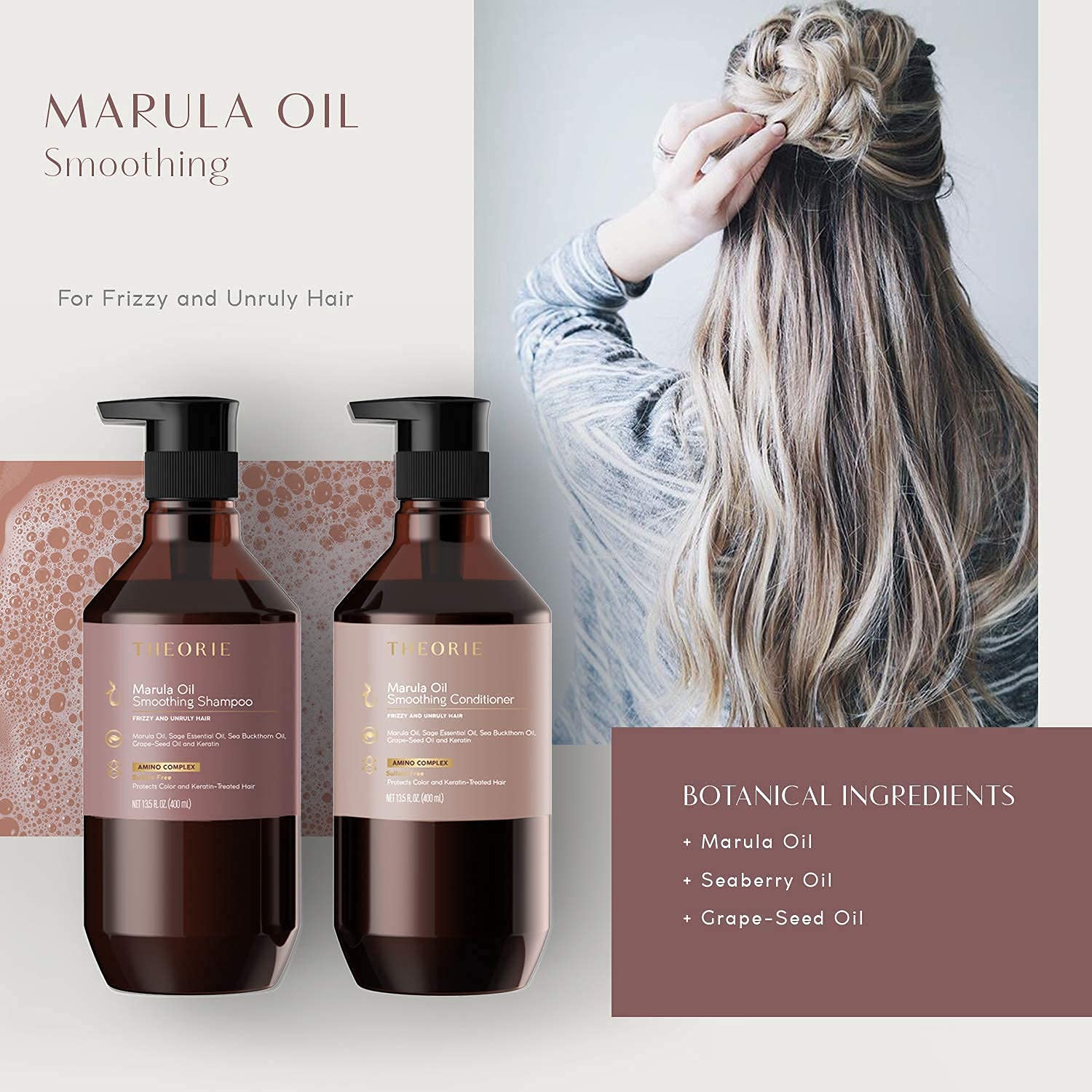 Sulfate- and gluten-free Theorie formula suitable for all hair types