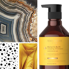 Theorie glossing shampoo foam close-up showing rich lather
