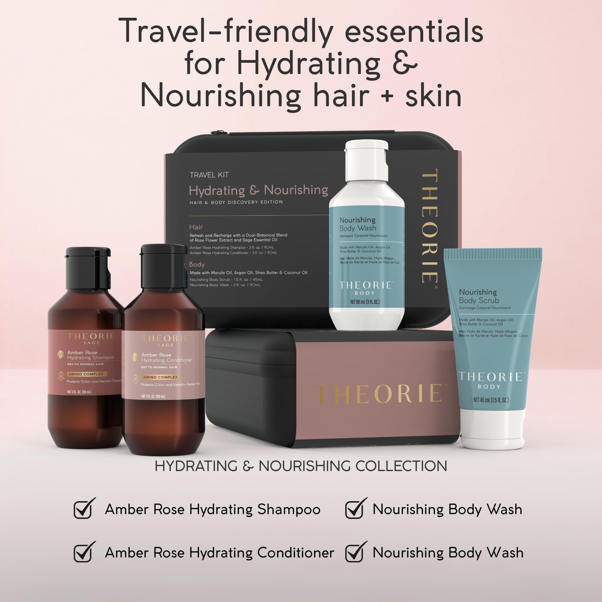 Theorie Nourishing Body Wash bottle for gentle cleansing and skin refreshment.