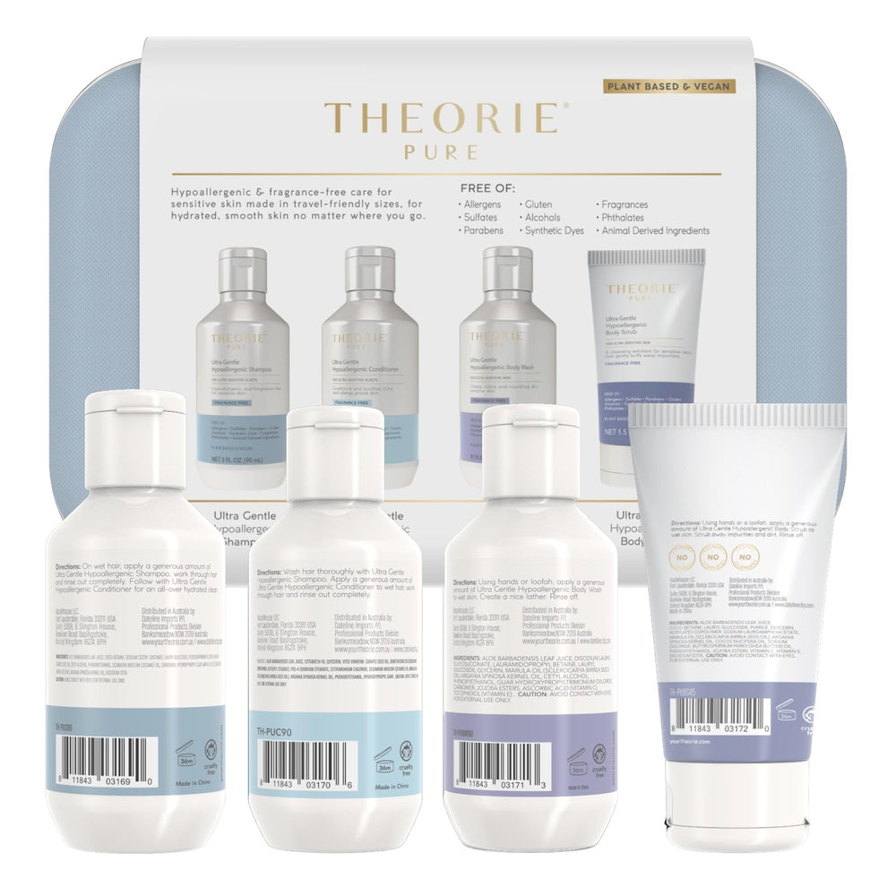 Theorie Pure aloe-base close-up communicating deep hydration without fragrance.