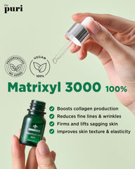 ThePURI Matrixyl 3000 serum dropper image for targeted age-defying care.