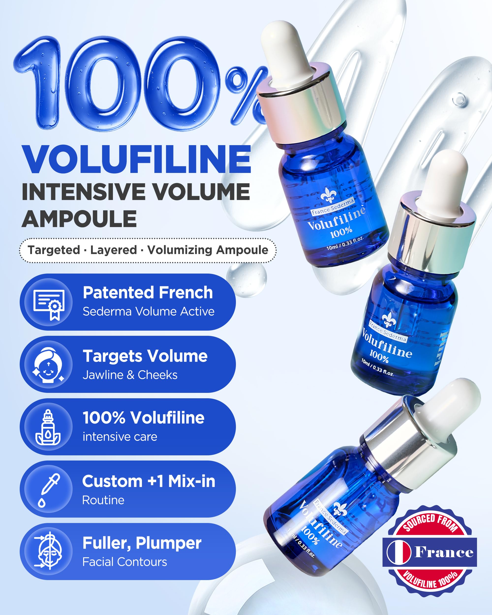 THEPURI Volufiline Booster Serum dropper for precise mix-ins with moisturizer.
