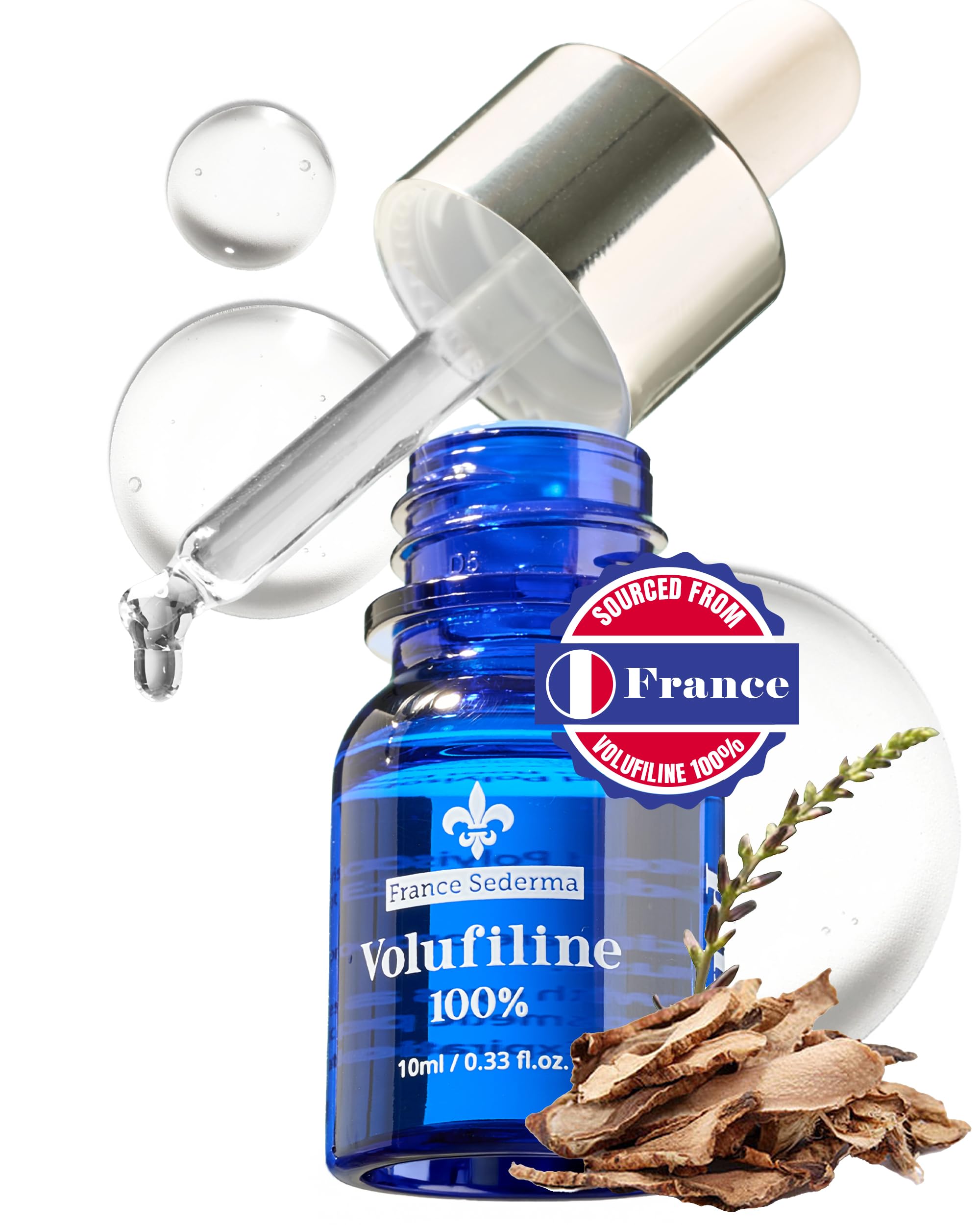 THEPURI Volufiline booster serum bottle — concentrated oil-essence for targeted plumpness and firming.