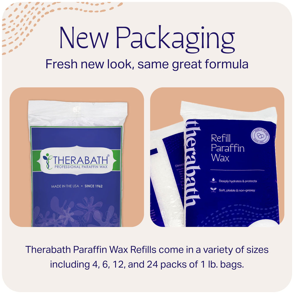 Therabath blended thermotherapy wax includes essential oils for skin moisture.