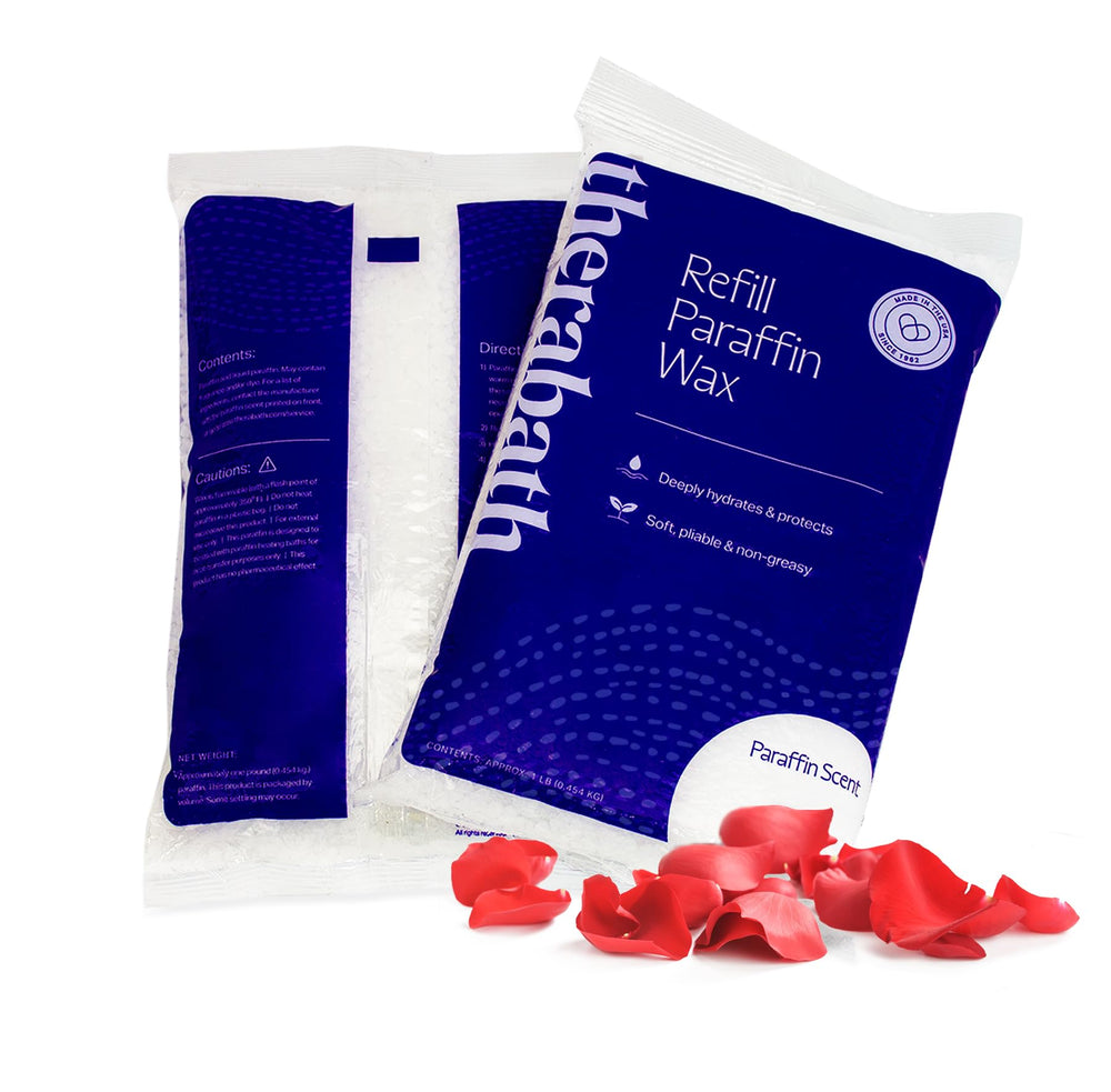 Therabath Rose Petal refill pack for home paraffin therapy and moisturized skin.
