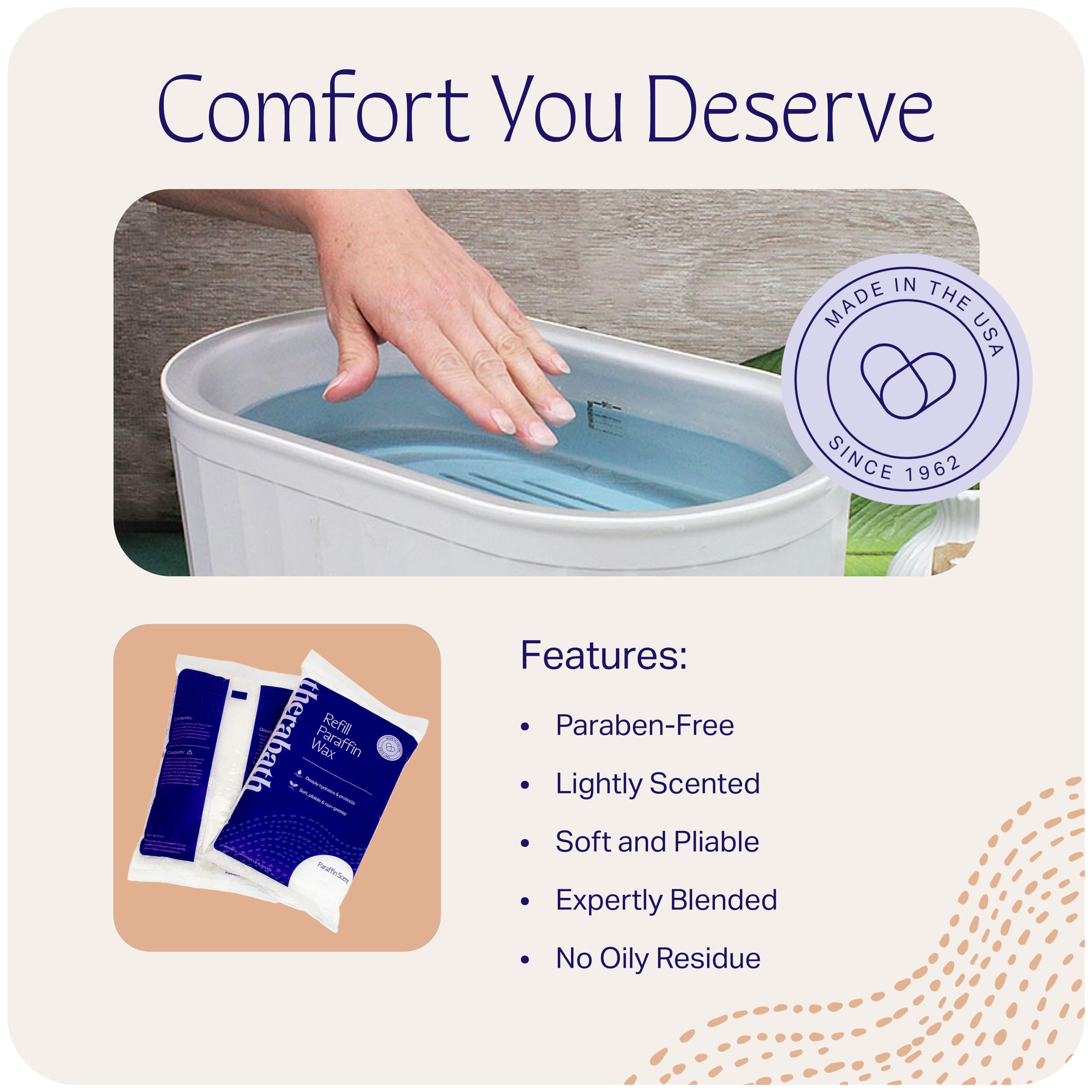 Therabath soft pliable wax close-up showing smooth texture for easy application