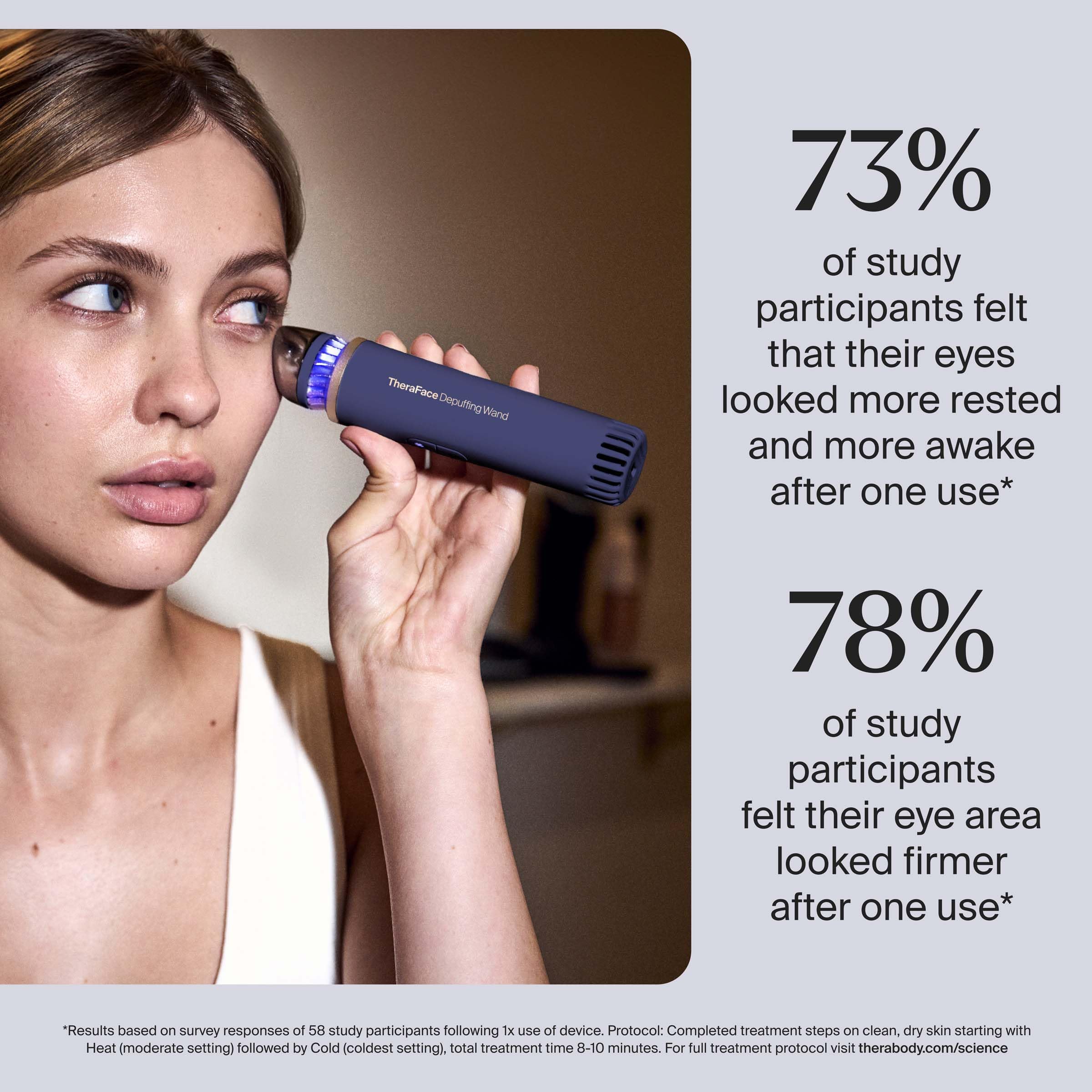 Radiance-boosting moment as the Indigo wand rests on skin