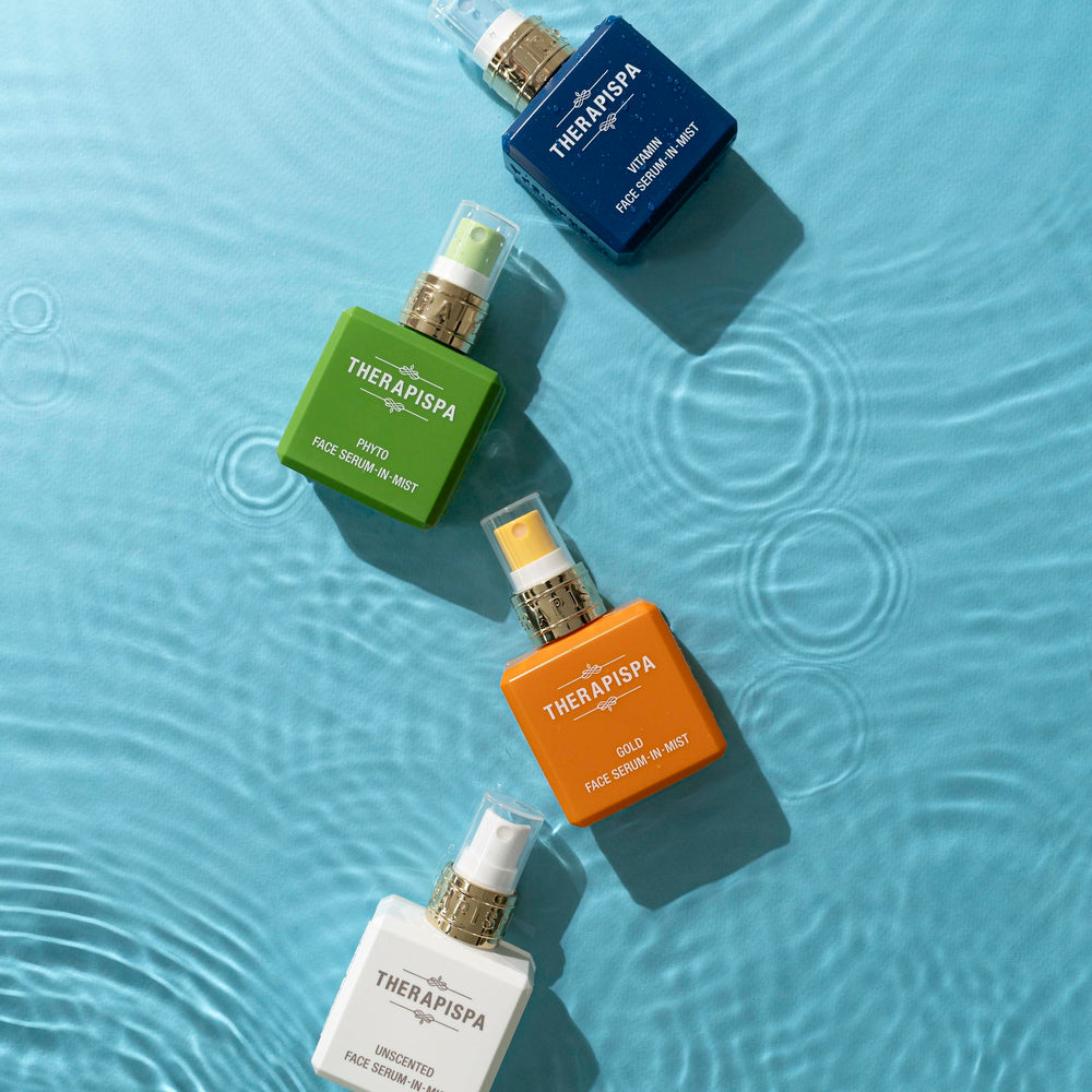 THERAPISPA Face Serum-In-Mist travel-size bottle for on-the-go hydration.