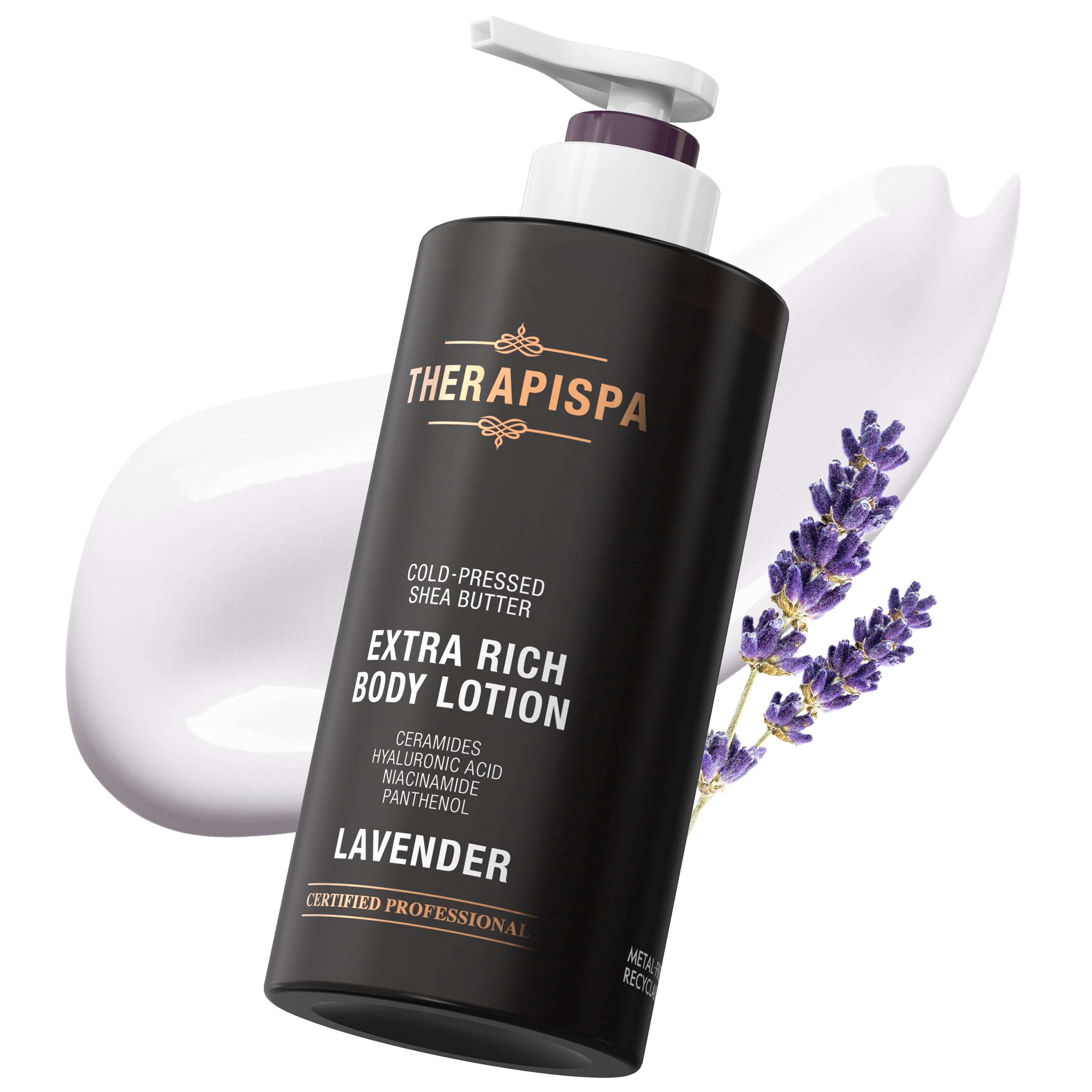 THERAPISPA Scented Body Lotion bottle in lavender for soothing moisturization.