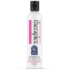 Theraplex Clear Emollient Lotion bottle close-up, fragrance-free and dermatologist-recommended.