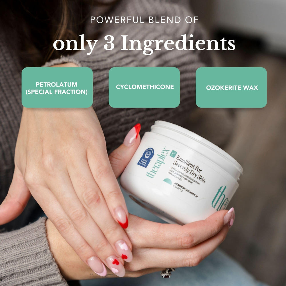 Eczema-prone skin benefiting from Theraplex Emollient Cream