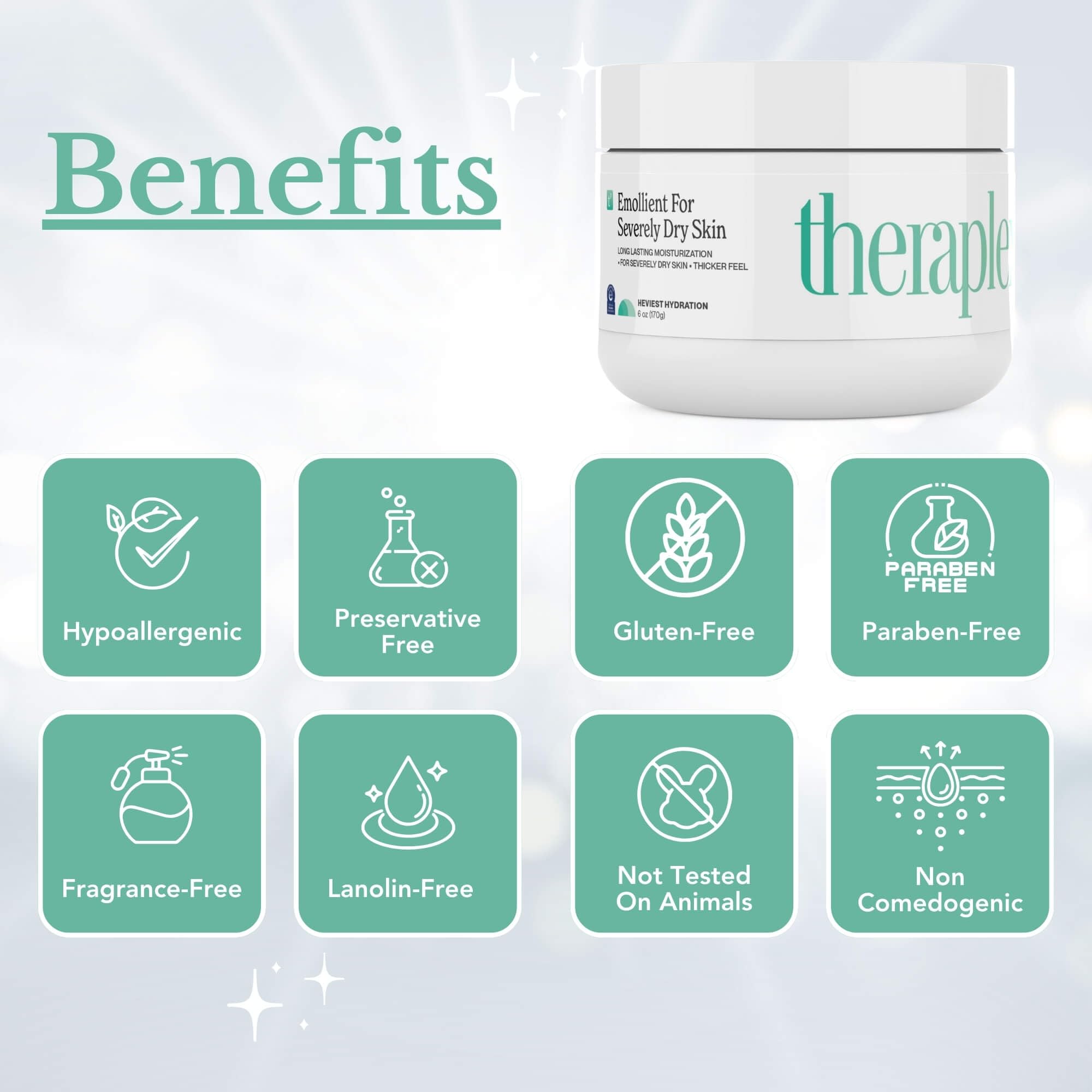 Hands applying Theraplex Emollient Cream for quick absorption and comfort