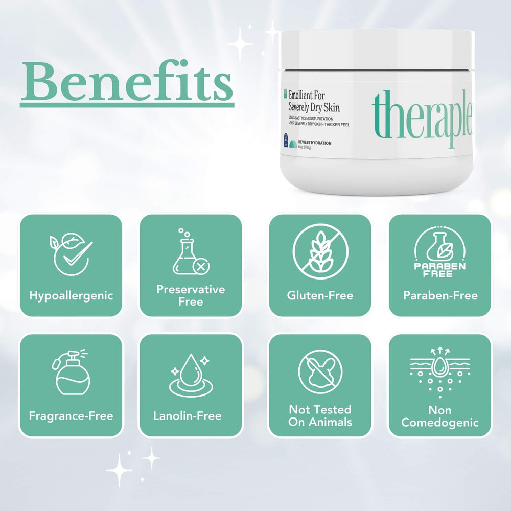 Hands applying Theraplex Emollient Cream for quick absorption and comfort