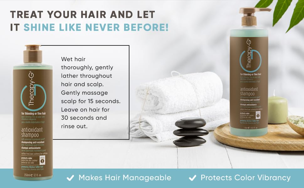 Hair strands after Therapy-G shampoo appear smoother and lighter