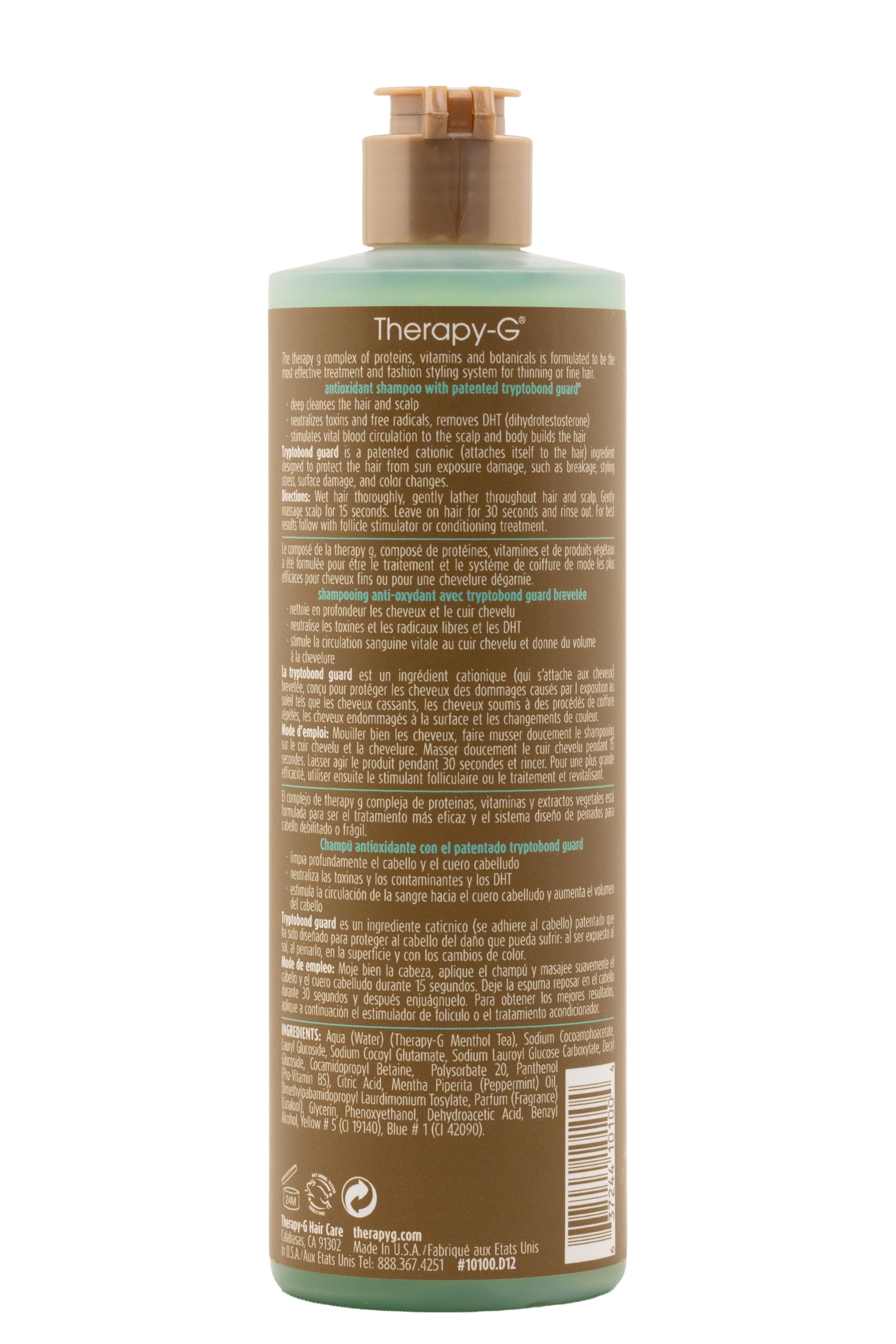 Packaging display of Therapy-G Antioxidant Shampoo 350ml
