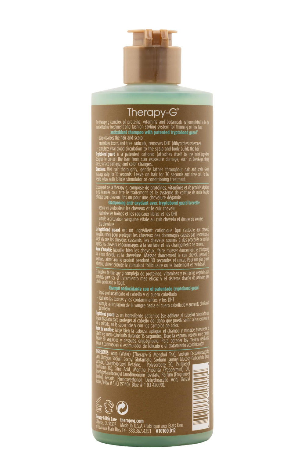 Packaging display of Therapy-G Antioxidant Shampoo 350ml