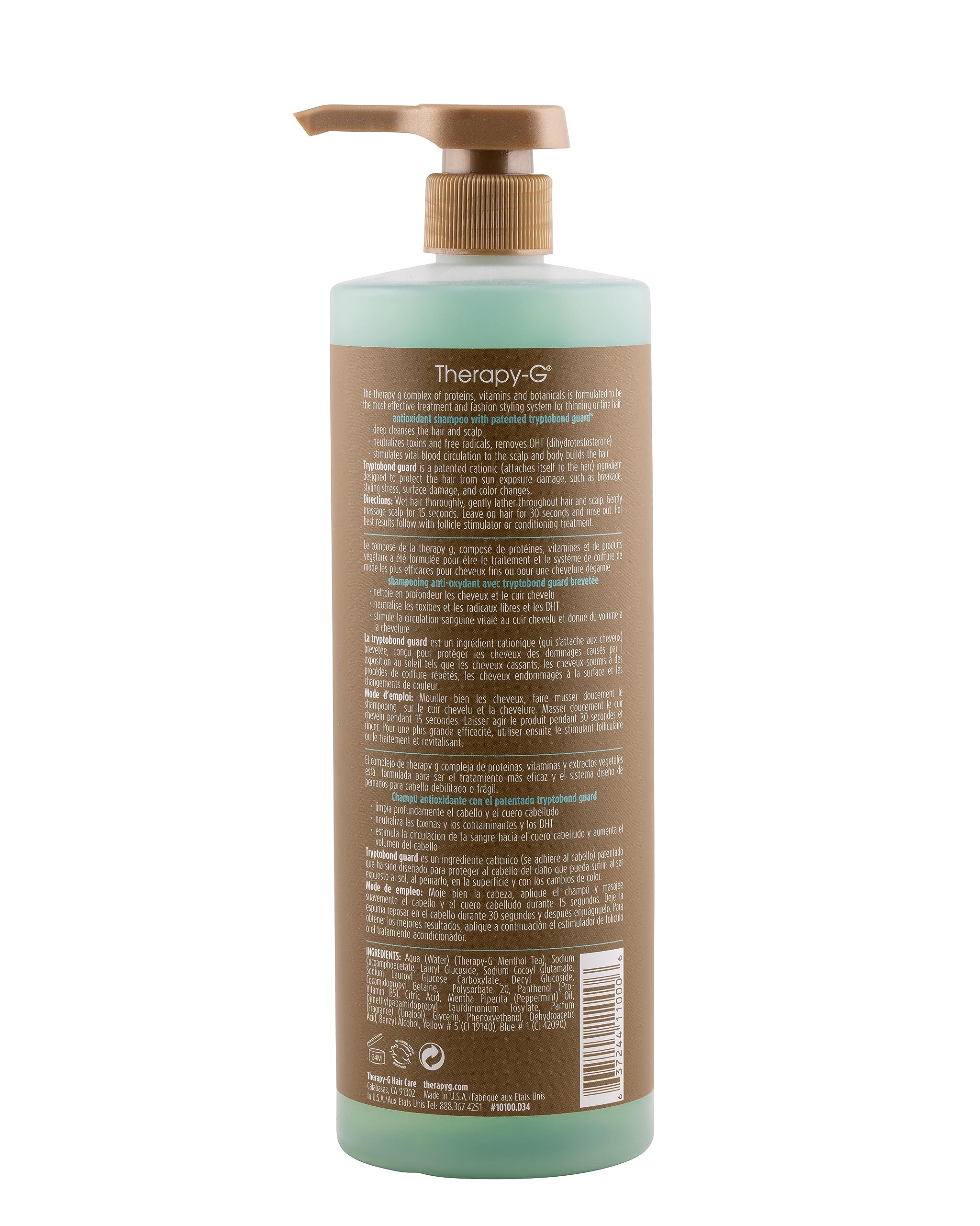Lifestyle shot suggesting renewed hair feel with Therapy-G Shampoo