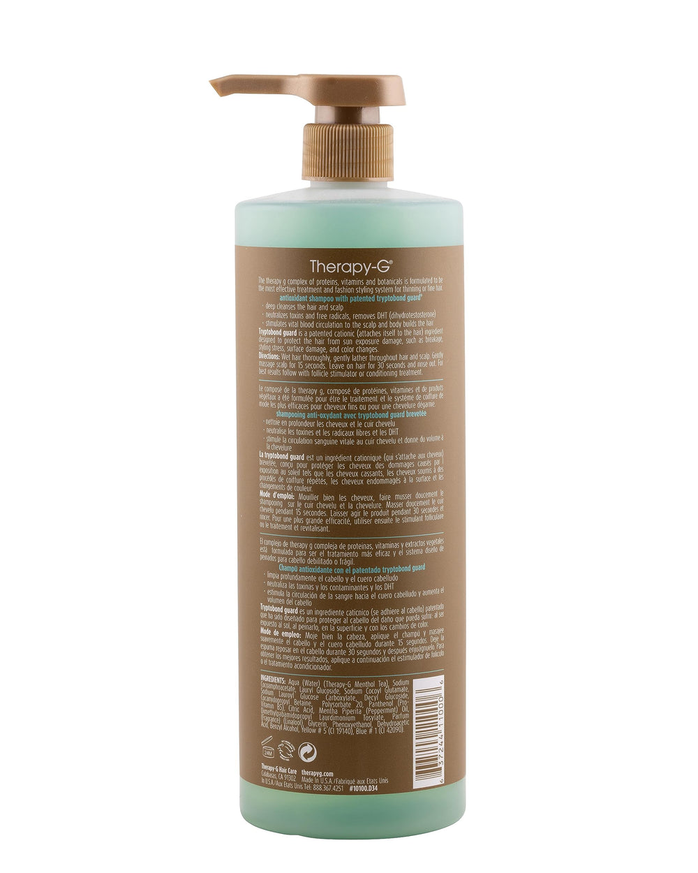 Lifestyle shot suggesting renewed hair feel with Therapy-G Shampoo