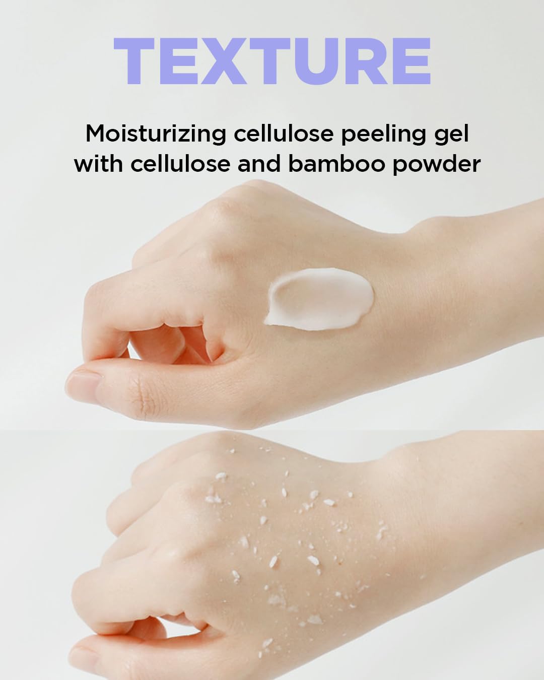THESAEM Bamboo powder exfoliant granules closeup suggests natural texture for refined skin.