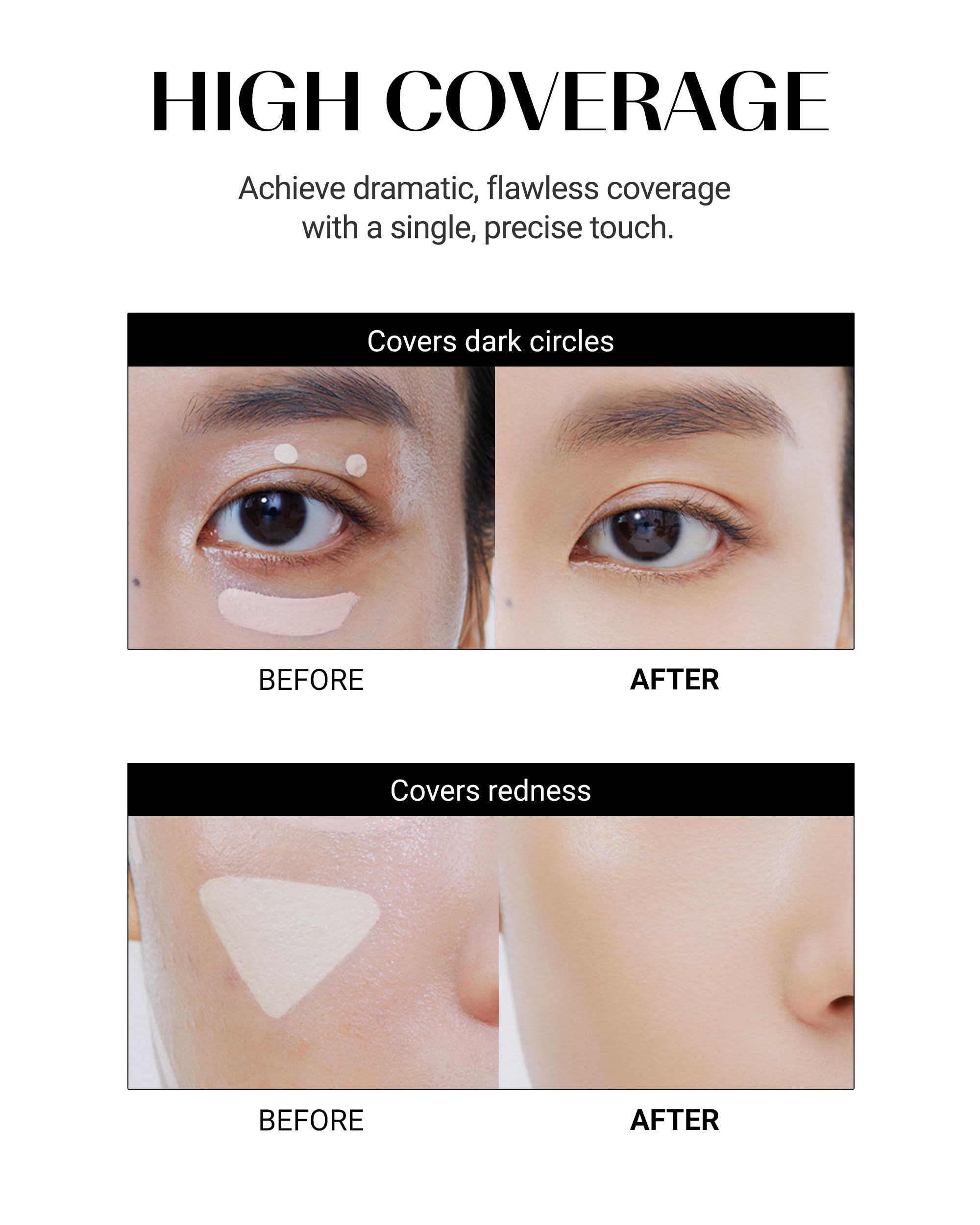 THESAEM solid sponge tip enables quick touch-ups and hygienic application.