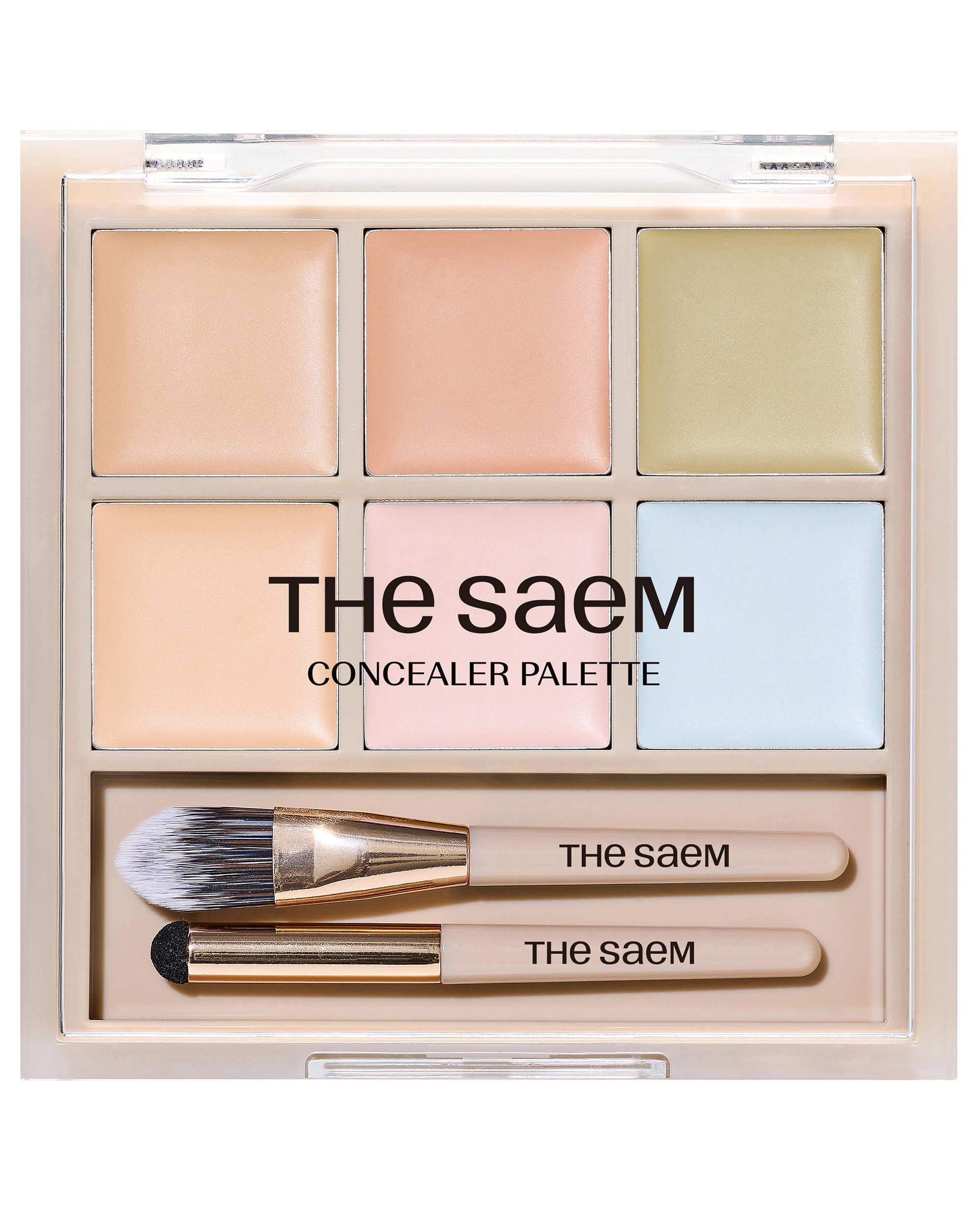 Thesaem Cover Perfection Concealer Palette 02 front view with six color wells for precise correction