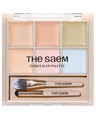 Thesaem Cover Perfection Concealer Palette 02 front view with six color wells for precise correction