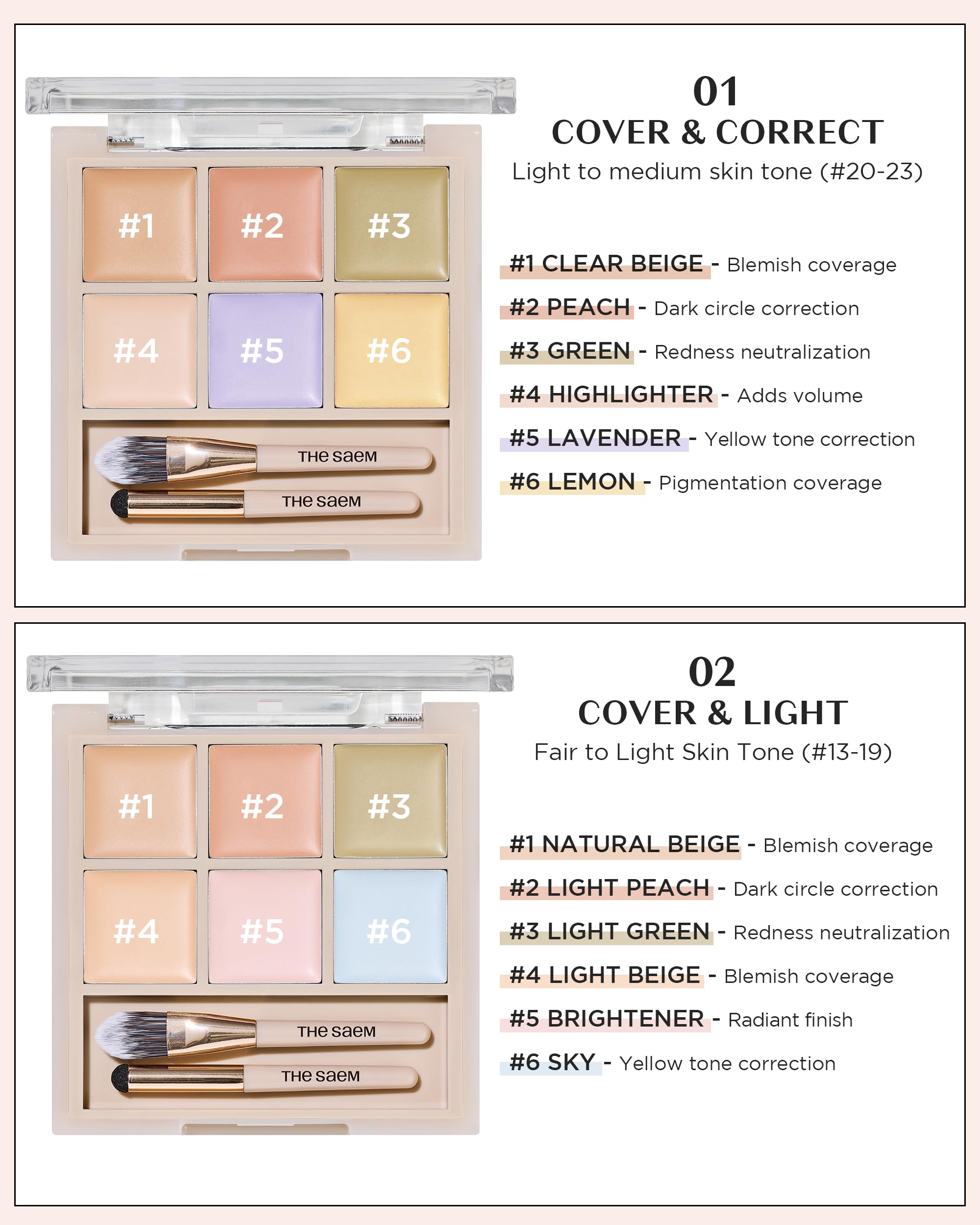 THESAEM palette for daily use offers professional-looking, durable finish.