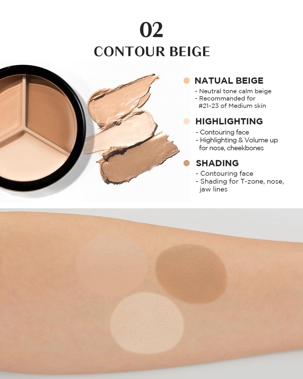 THESAEM Cover Perfection 02 Highlighting swatch adds subtle glow