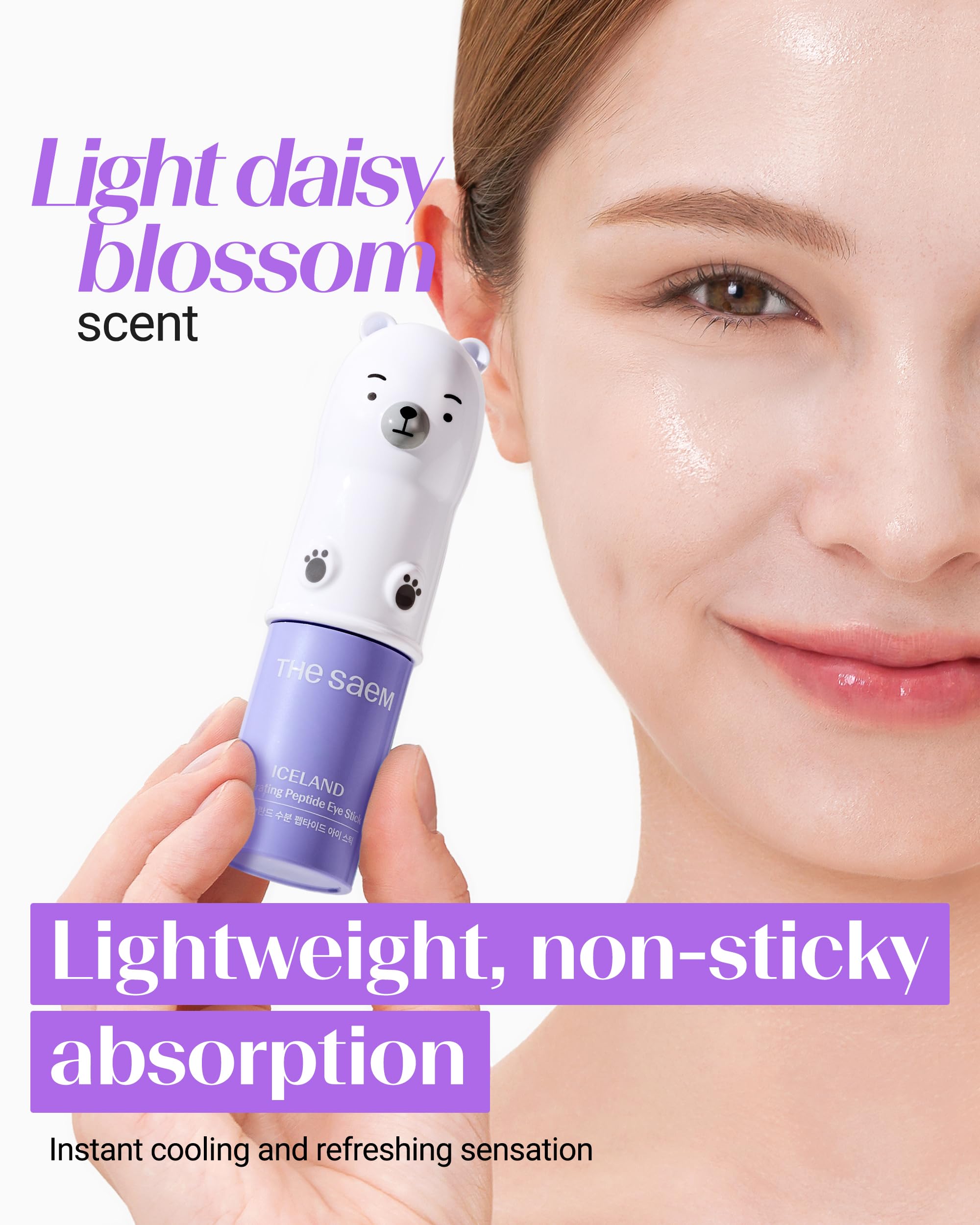 THESAEM daisy scent enhances the sensory experience during application.