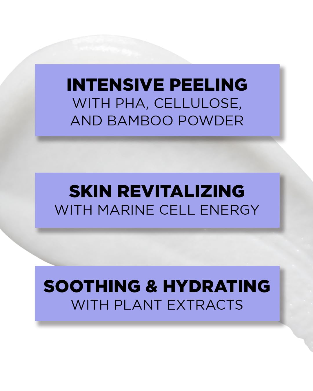 THESAEM Facial Peeling Gel texture swirl closeup highlights enzyme action and PHA exfoliation.