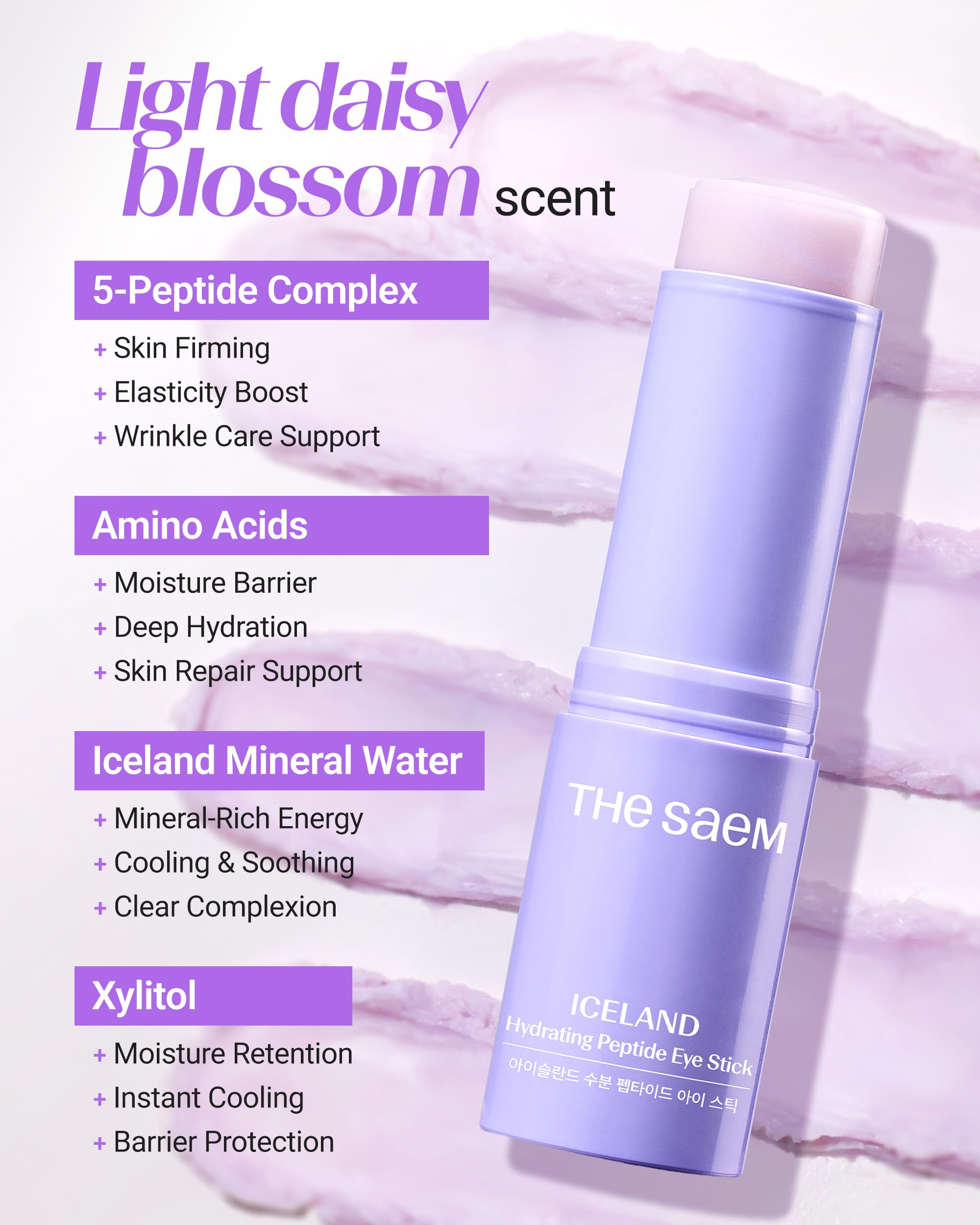 THESAEM Iceland Eye Stick Bundle cooling texture close-up for quick hydration